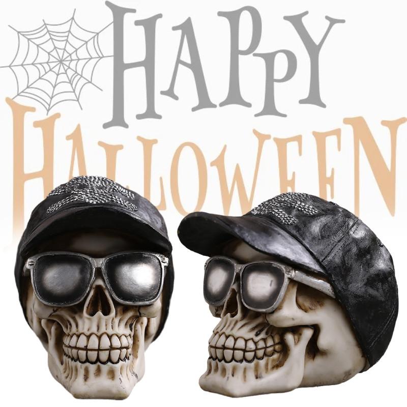 Skull Terrifying Halloween Head Resin Craft Tabletop Decoration Prop Holiday