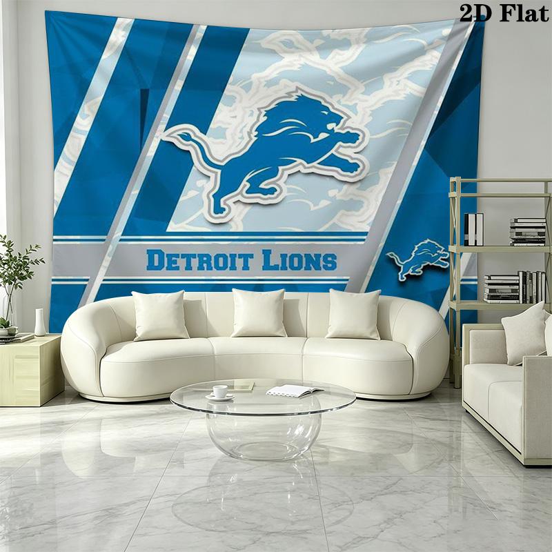 Detroit Lions Wall Tapestry Aesthetic Wall Hanging Printed Fabric Blanket Decorative Tapestries for Bedroom Living Room Home Decor