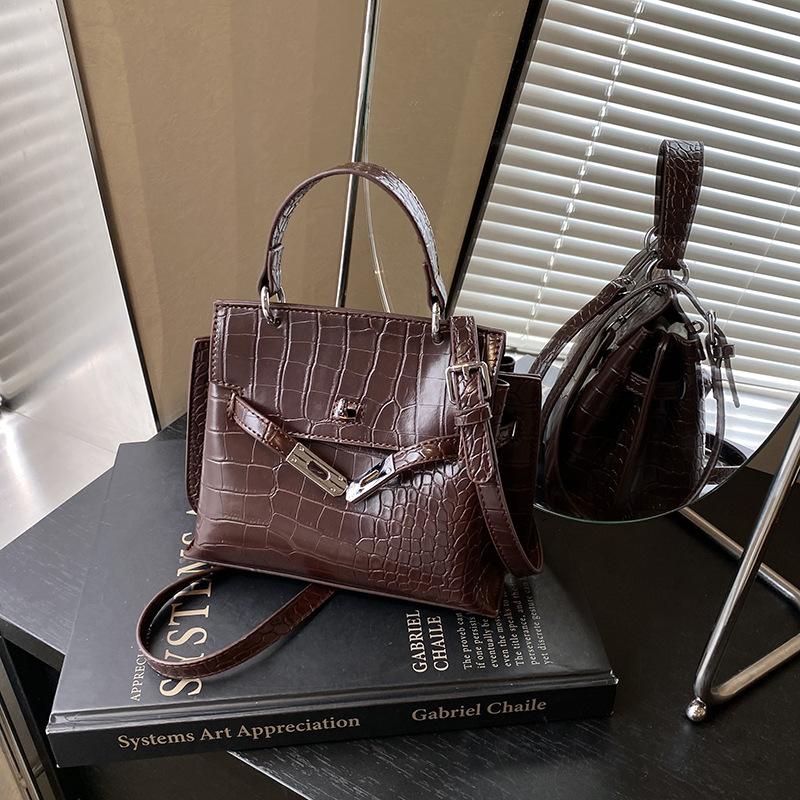 New High-end Bag, Crocodile Pattern Platinum Bag, Portable Shoulder Crossbody Woman