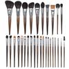 25-Piece Animal Hair Makeup Brush Set: Includes Wool Brushes for Eyeshadow, Nose Shadow, and Foundation - Artist Recommended