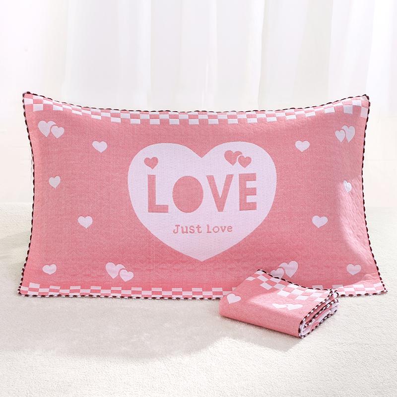 Sada povlaků na polštář a ručníků z čisté bavlněné gázy - Měkké, prodyšné, savé, nepouštějící vlákna (Sada 2)