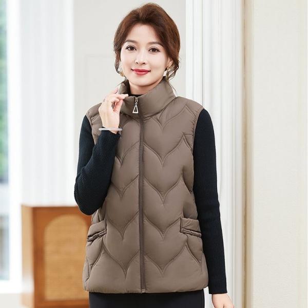 Plus Size Waistcoat Women Autumn Winter Warm Short Cotton Vest Jacket Stand Collar Waistcoat