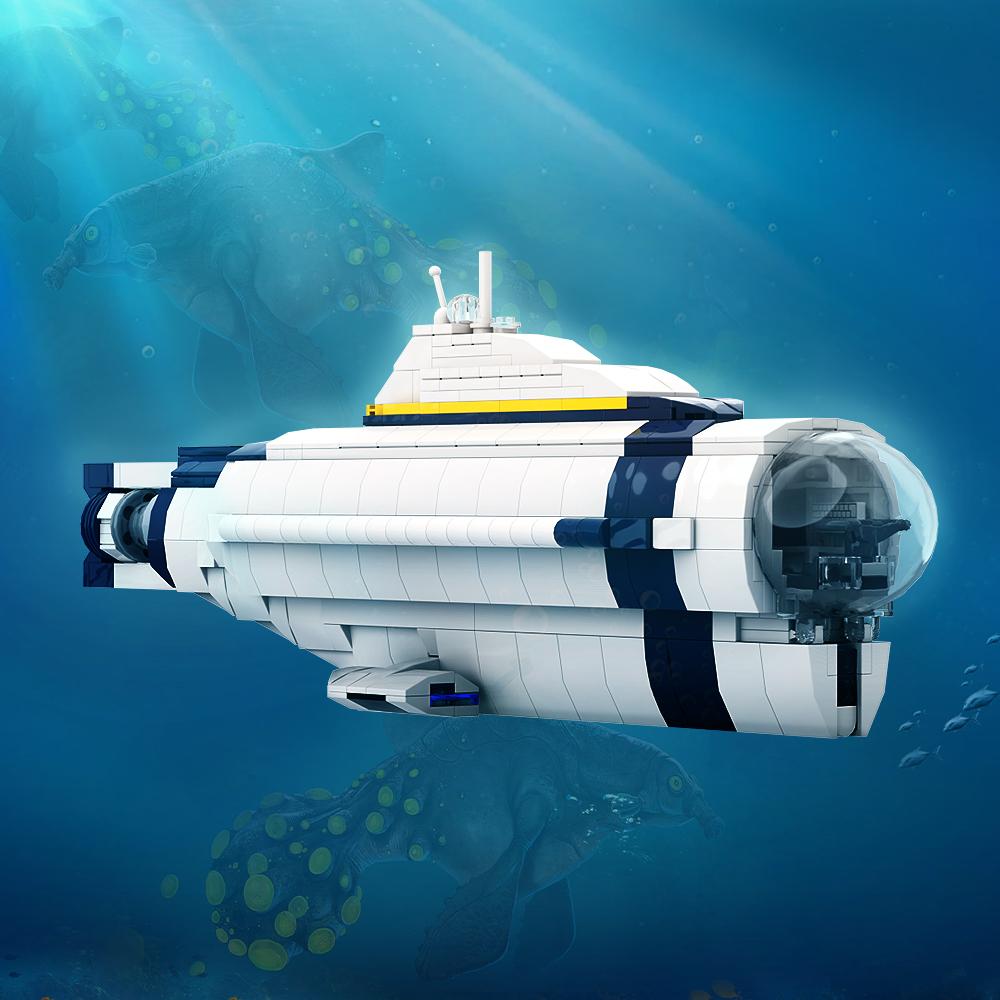MOC Tiefsee Subnautica Aurora Seamoth Prawn Suit PDA Spiel Fahrzeug Bausteine U-Boot Modell Baustein Kinderspielzeug Geburtstagsgeschenk