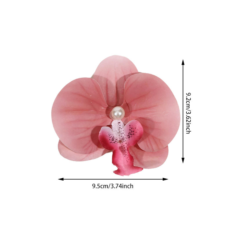 Women Girls Summer Beach Orchid Flower Hair Clip Hawaiian Boho Butterfly Orchid Hair Barrettes Hair Accessories