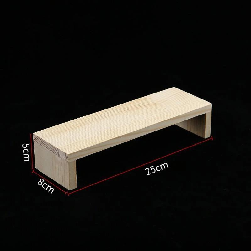 Rectangle Wood Jewelry Display Risers, Wood Shelf Showcase Fixtures Detachable Display Stand For Crafts