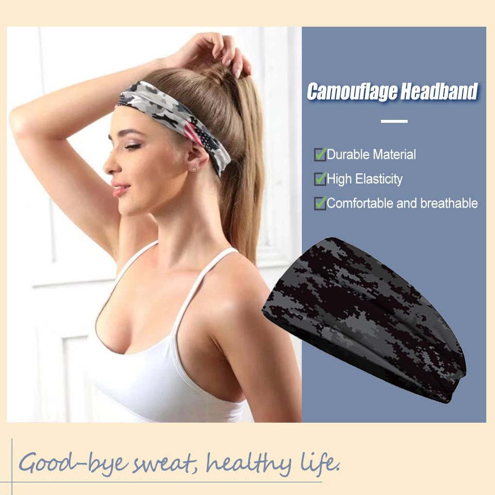 Headband Camouflage Styling Slip Accessories Breathable Hair Softness Print Non Sports Floral Wide for Sporting Yoga