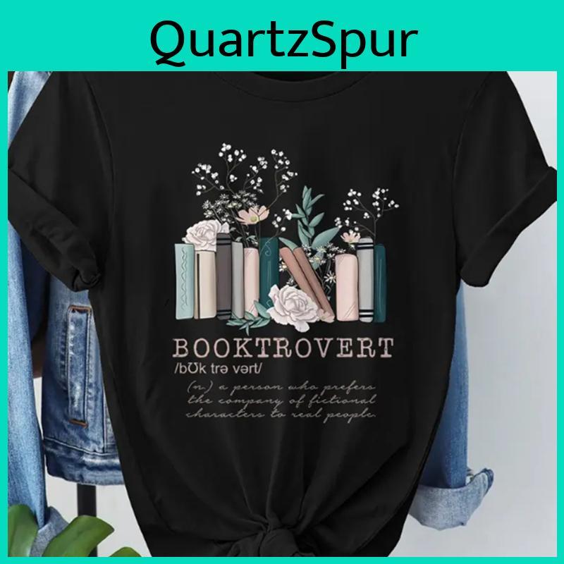 Flower Book Fashion Women Simplified Alphabet Print T Shirt Funny Casual Oneck Short Sleeves Tshirt Summer Female Tee Shirt