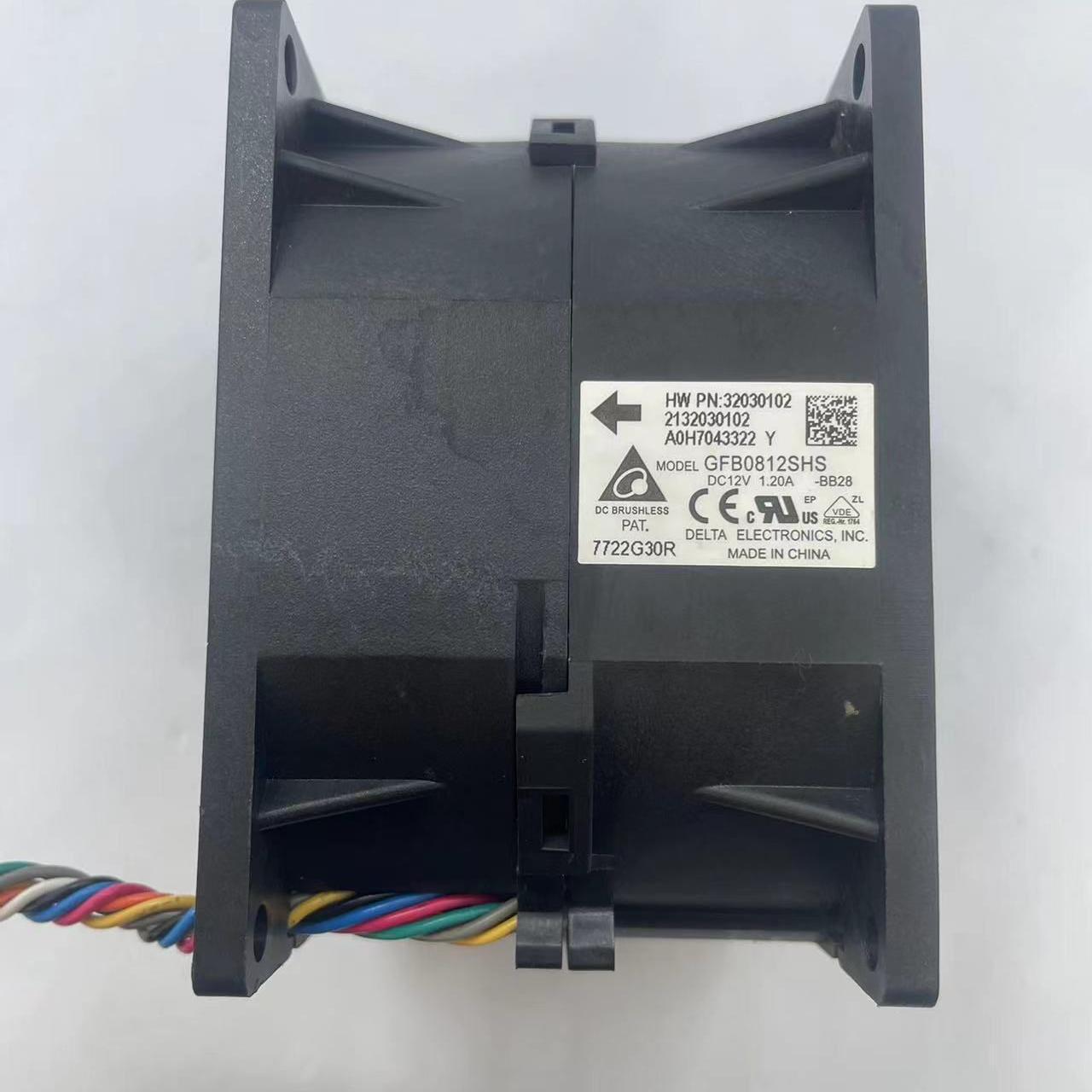 Delta 8cm High-Speed Server Fan, 12V 1.2A, Double Ball Bearing (GFB0812SHS) Original Plug