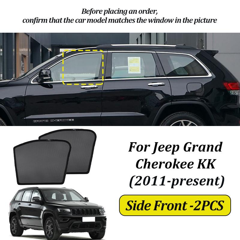 

LINNUNU Magenetic Car Sunshade Windshield Curtain Side Window Sun Shade UV Protection For Jeep Grand Cherokee KK 2011-2025 AUTO 4th Side Front-2PCS