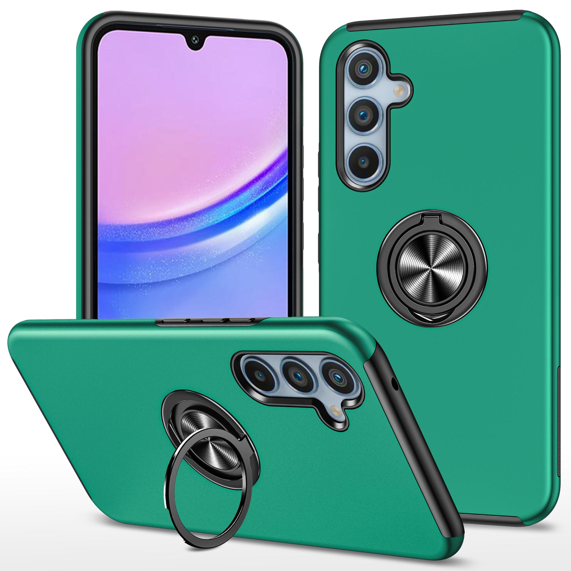 

Тонкий чехол для Samsung Galaxy A15 4G/A15 5G из ПК+ТПУ с подставкой, чехол для телефона Blackish Green