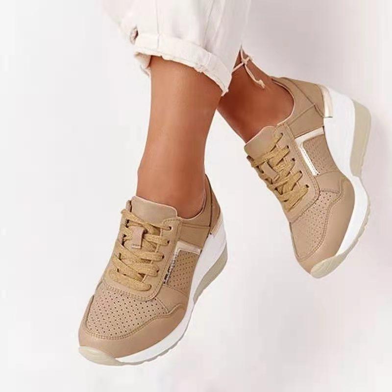 Large size sports and leisure shoes summer new thick-soled wedge casual shoes straps mesh sneakers
