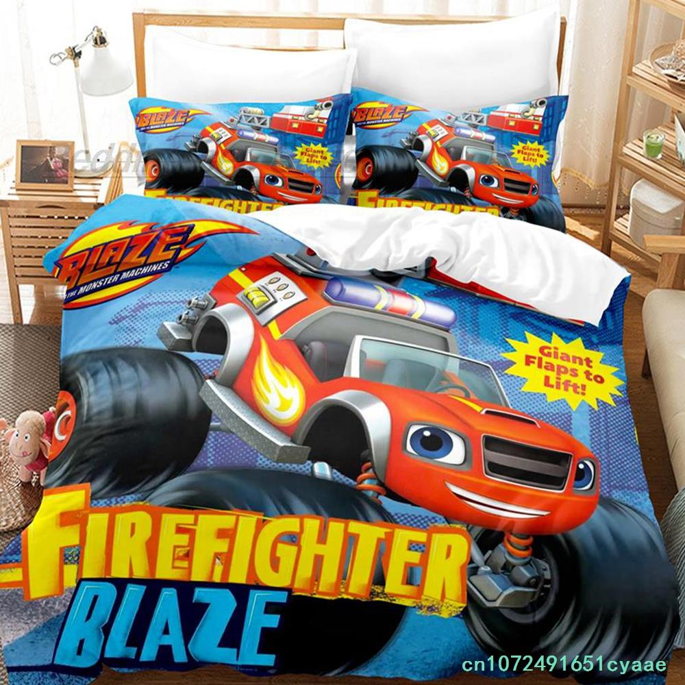 Blaze und die Monster-Maschinen Bettwäsche-Set Einzelbett Twin Full Queen King Size Bettwäsche-Set Schlafzimmer für Erwachsene und Kinder Bettbezug-Sets 3D-Druck