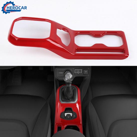 Red Centre Console Cup Holder Panel Cover Trim Bezel Decor For Jeep Renegade 18+