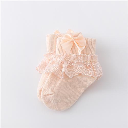 Lawadka 0-24Month Newborn Baby Socks For Girls Cotton Lace Infant Girls Sock Princess Bow Toddler Baby Girls Socks Spring 2023