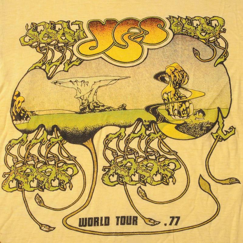 YES Band WORLD TOUR 1977 Shirt Classic Yellow Unisex S-3XL 1R340 S
