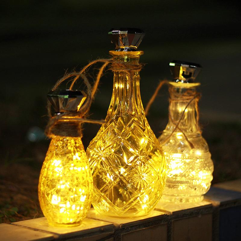 

Solar Diamond Shaped Wine Bottle Lights 2M 20LED Waterproof Multicolor Fairy Light String for Garden, Terrace, Party Decoration 1pcs