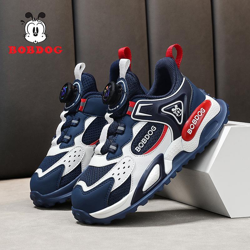 Babu bean boys shoes 2025 autumn new children's double mesh breathable sports shoes medium and older children's casual running shoes