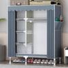 Sturdy All-Steel Cloth Wardrobe: Durable Bedroom Storage Cabinet for Easy Assembly