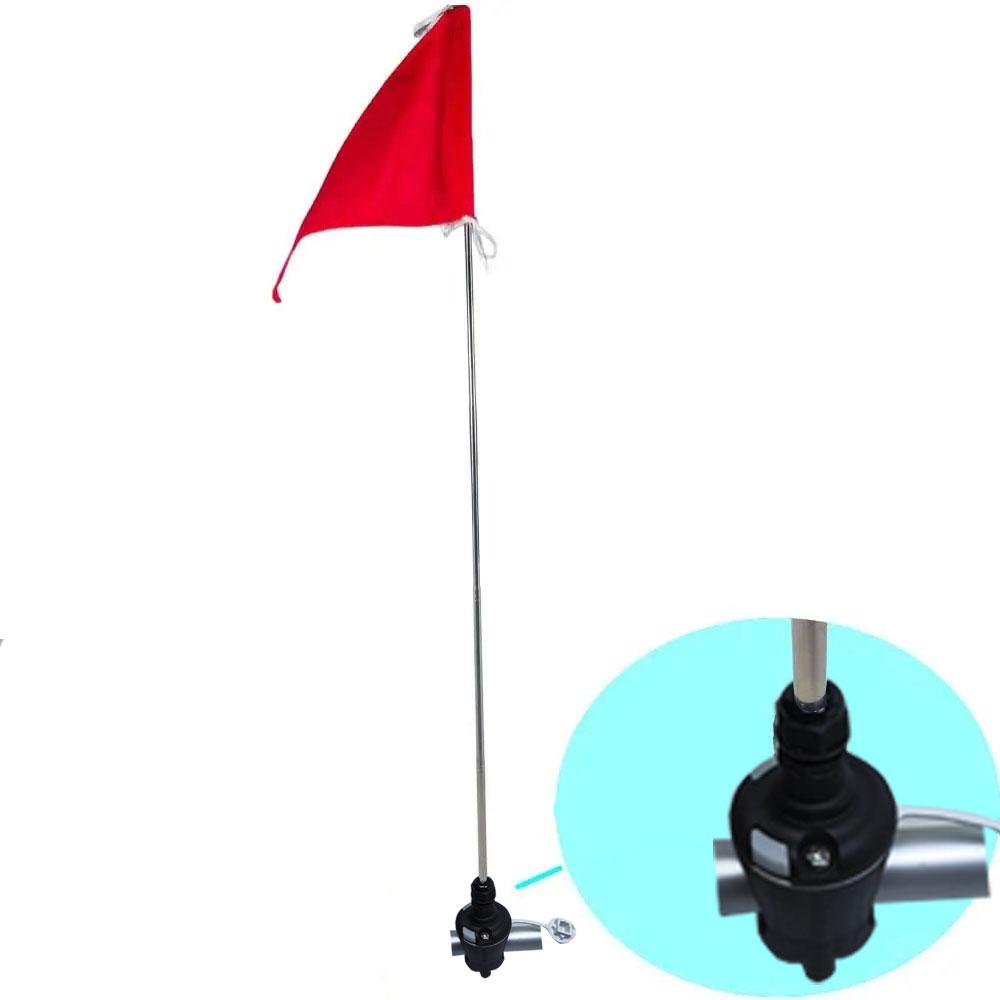Kayak Canoe Boat Safety Flag with Base Mount and Stainless Steel Adjustable Pole Universal Kayaking Warning Flag 7