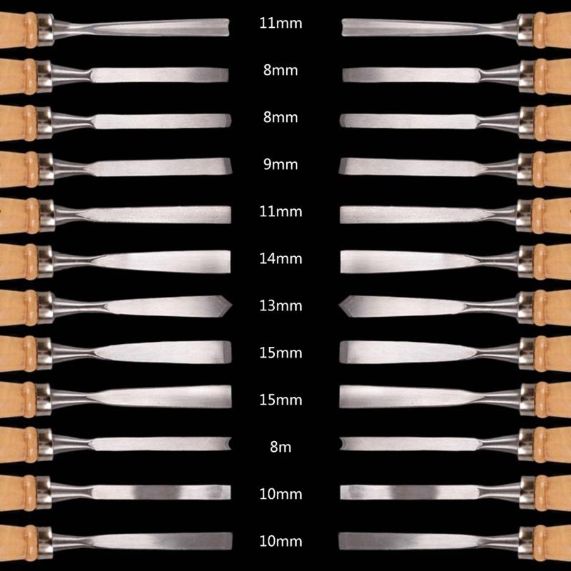12x/Set Carving Tool Set Sculpture Woodworking Carving Chisel Set for Hobbyists