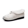 Women's Winter Embroidered Loafers Casual Non-Slip Walking Flats with Faux Fur Lined Warm Comfortable Fuzzy Plush Fleece Moccasins Shoes for Women