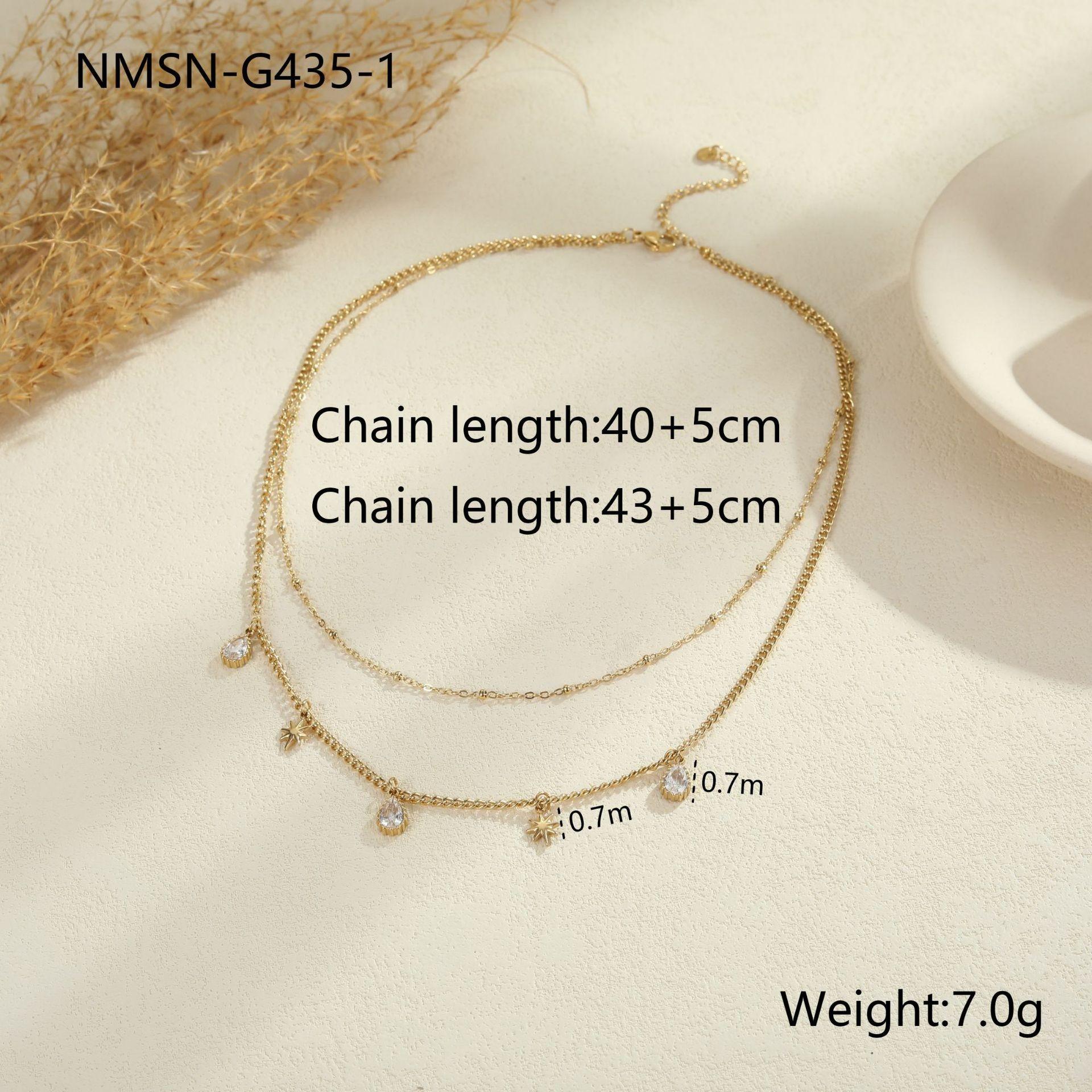 GEMCHIC Women s Luxury French Style Double Layer Pearl Necklace Stainless Steel Choker Chain Geometric Minimalist Jewelry