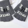Knitted Warm Half Finger Gloves Woolen Half Cut  Missing Fingers Handsome Letters for Work  Jacquard