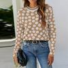 Women's Fashion Temperament Long Sleeve Round Neck Flower Knit Sweater