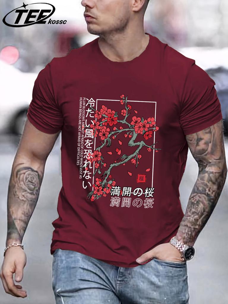 Plum Blossoms That Only Bloom In Winter Men T Shirt AllMatch Cotton TShirt Summer Clothes Comfortable Loose Male Short Sleeve