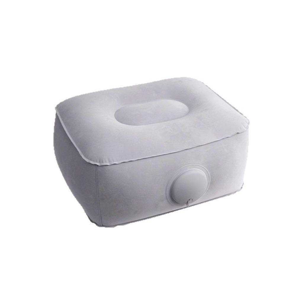 Plush Fabric Inflatable Booster Seat Foldable Travel Press Leg Stool Air Seat Cushion Home Use