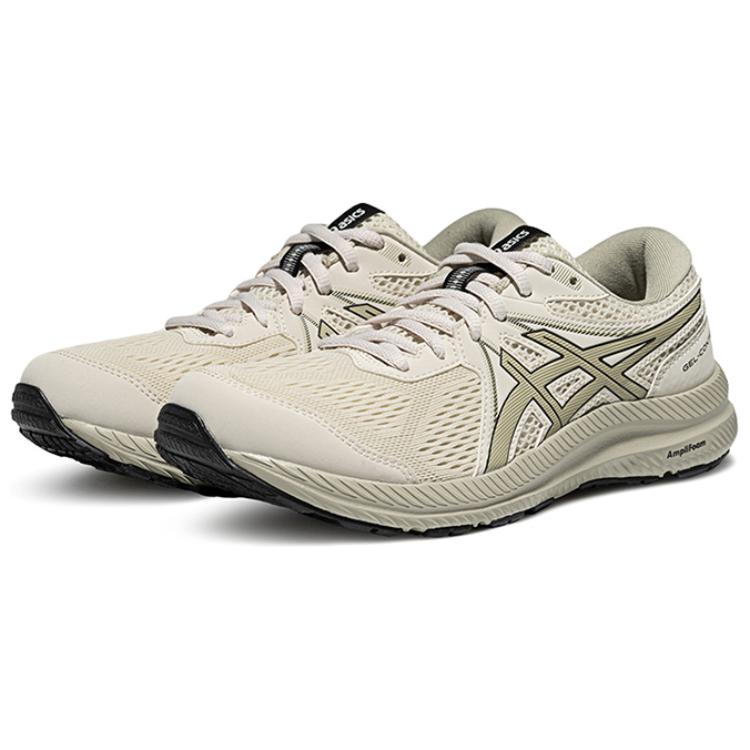 Asics Gel-Contend 7 Comfortable Lightweight Fabric Synthetic Leather Durable Low-Top Running Shoes Women sneaker Gray White 1012B540-300