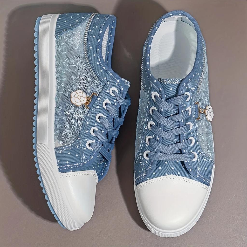 2025 Summer Women's Hollow Denim Sneakers Flat Casual Sports Tennis Female Shoes Breathable Student Mesh Shoe 36-43