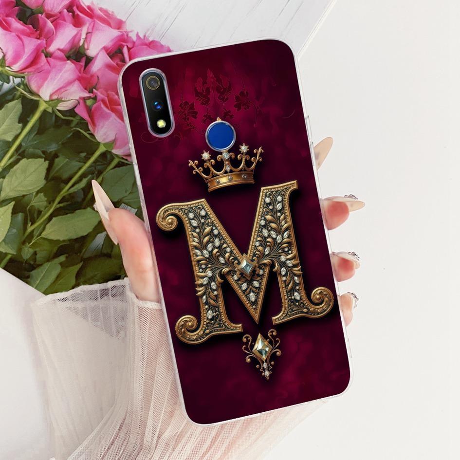 For Realme 3 Pro Case RMX1851 Luxury Letters Crown Clear Soft TPU Back Cover For Realme 3 3i RMX1821 RMX1825 Realme3 Phone Cases