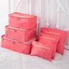 6 Pcs/Set Travel Organizer Storage Bag Set Bedroom Living Room Home Closet Bags Clothes Organization Pouch Suitcase Solid Color