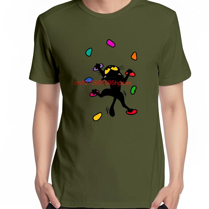 Unisex Bouldering Cat Funny Climbing Graphic Tshirt Casual Short Sleeve Print Shirt Cute And New Fashion For Unisex And Unisex