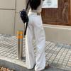 White Wide-leg Jeans Women's Autumn Versatile High-waisted Loose and Thin Drape Straight Pants Soft Drape High Rise White Wide Leg Denim