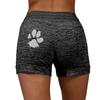 Damskie spodenki sportowe z wysokim stanem i nadrukiem kocich pazurów, ściągane sznurkiem, szybkoschnące i elastyczne