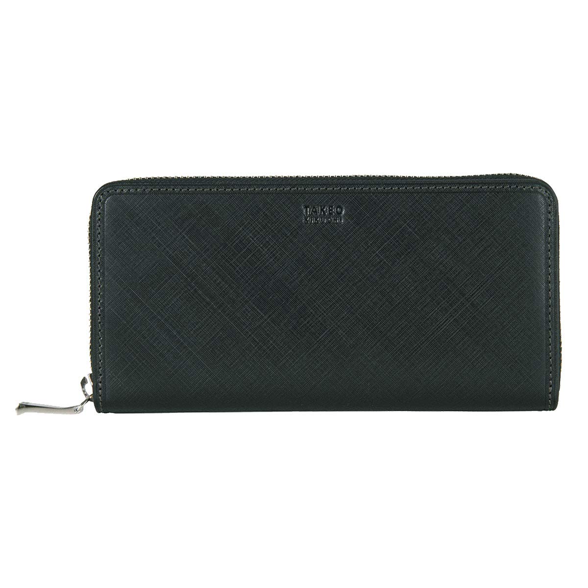 

Long Wallet Round Zipper Genuine Leather Sigma 727628 Embossed Leather Green [Takeokikuchi] Men s [05]