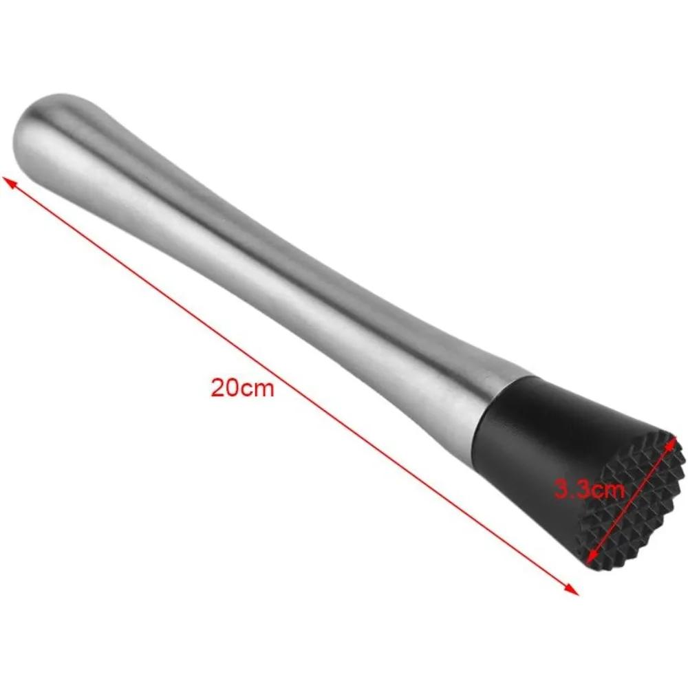 1pc Cocktail Muddler Stainless Steel Bar Stick Mojito Masher Fruit Mixer Ideal Bartender Tool Barware