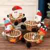 Weihnachtsdekoration Elch Schneemann Weihnachtsmann Obstkorb Weihnachtsbonbons Weidenkorb Kindergeschenk Haushalt Aufbewahrungskorb