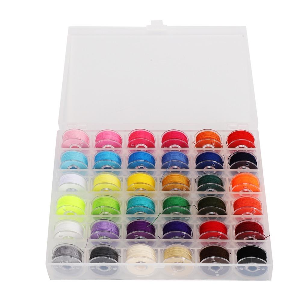 36 Grids Pre-Wound Bobbins Colorful Bobbin Thread Set Sewing Threads Household Sewing