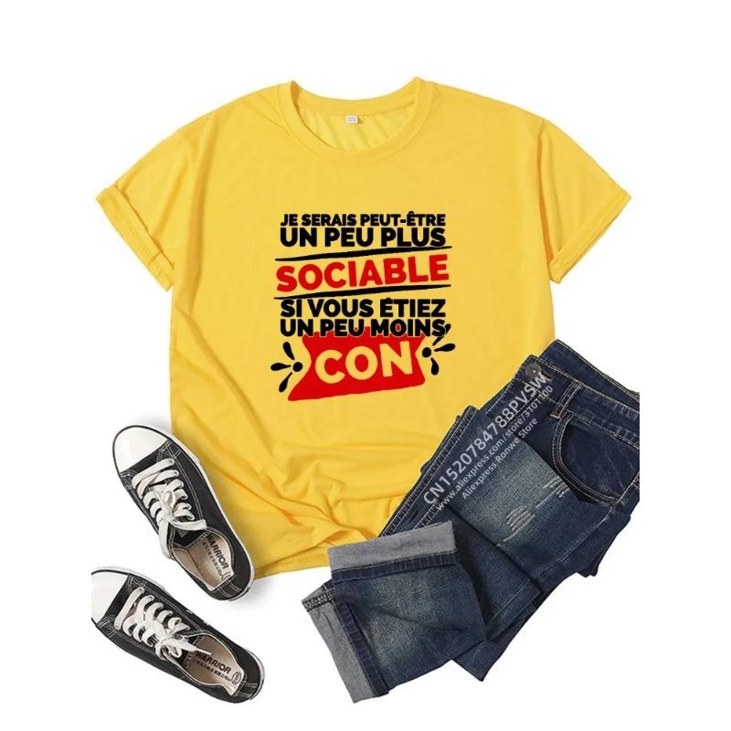 

Женская футболка Cadeau Homme Je Serais Peut-être Un Peu Plus Sociable si Vous étiez Un Peu Moins Con 6XL