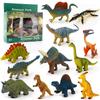 Children's Educational Learning Cards: 12 Types of Hand-Painted Dinosaur and Marine Animal Models