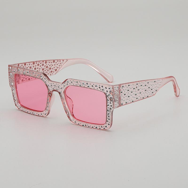 JYL TS Square Punk Sunglasses With Diamonds UV Protection For Street Shooting 118225