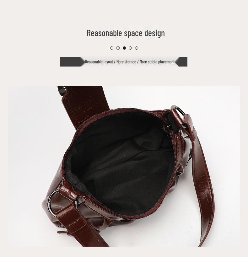 Damen Retro Falten Wolken Schultertasche - Auf Lager