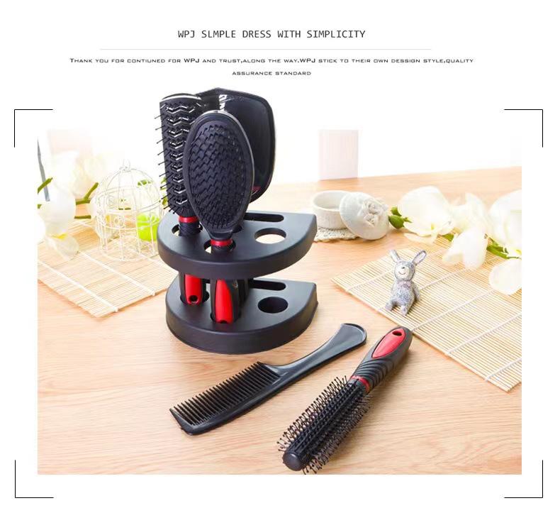 5-Piece Hairdressing Set with Mirror and Scalp Massage Comb