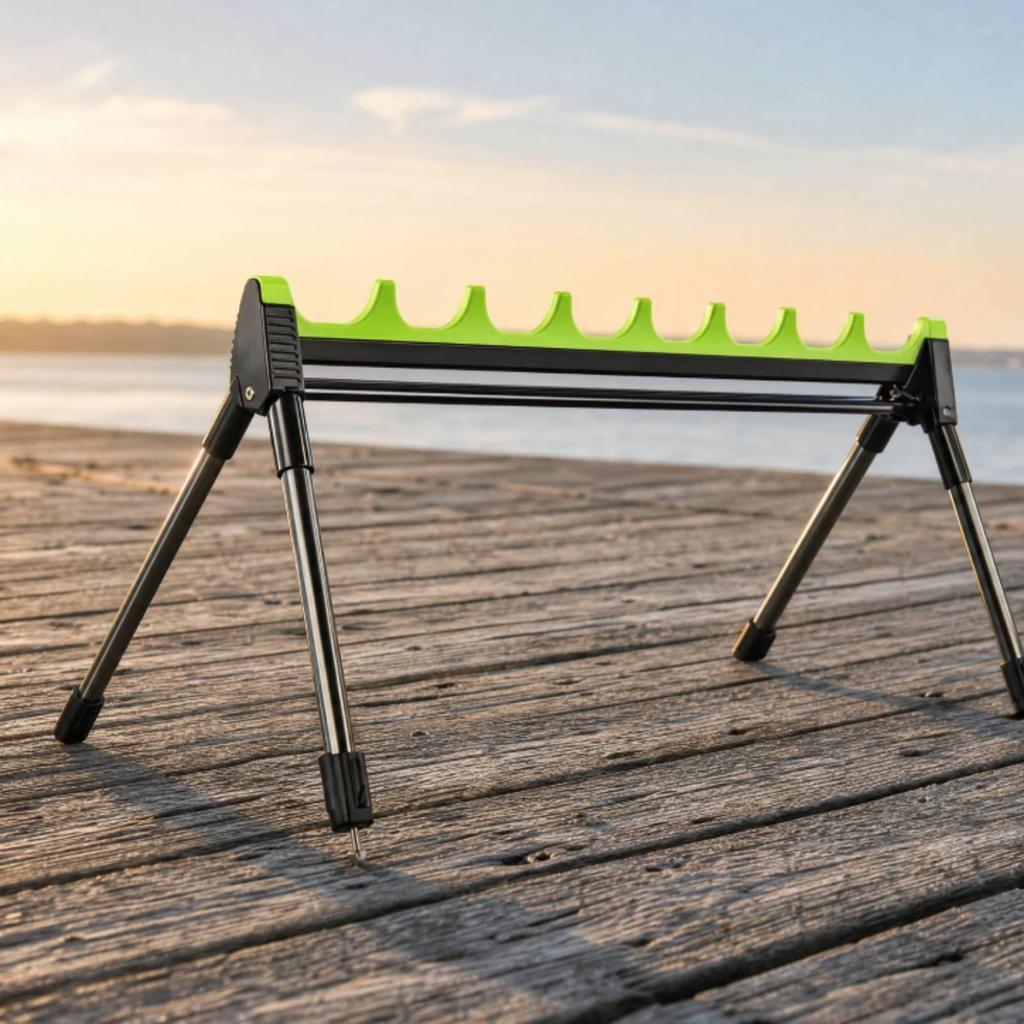 Adjustable Aluminum Fishing Rod Rack Folding with Extendable