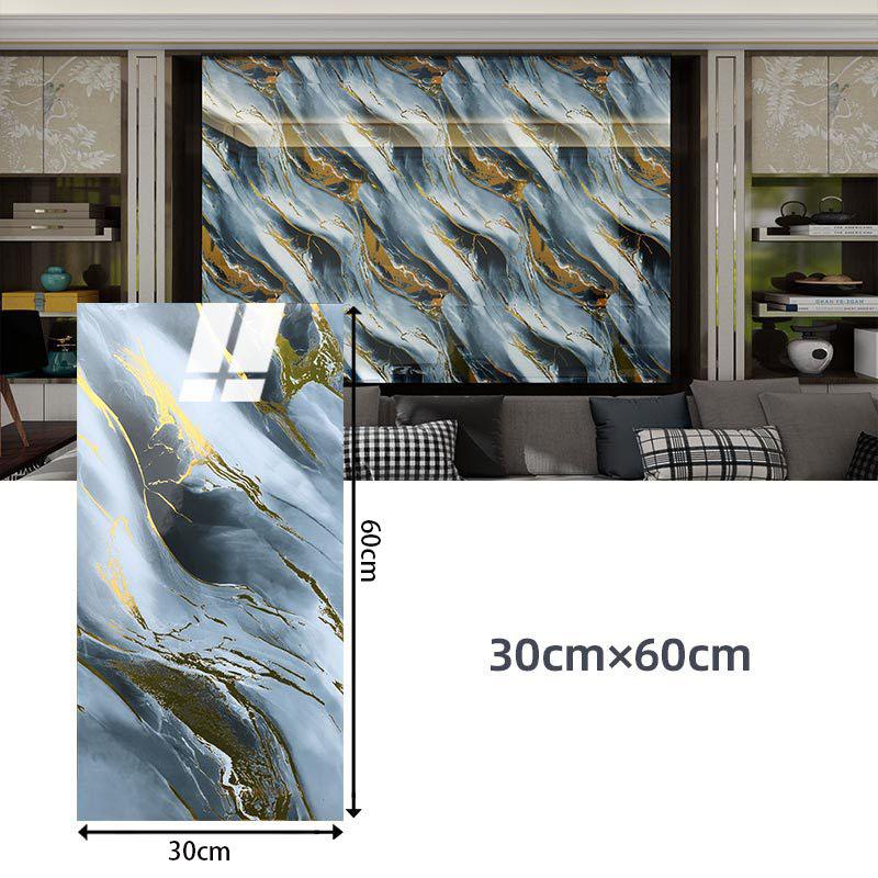 60*30cm Thickened Gold Foil Self-Adhesive Tile Sticker, Faux Ceramic Tile Wallpaper Waterproof  Wallsticker Kitchen & Living Room Decor