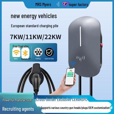 Portable 7-22kW Electric Car Charger with Type 2 AC Charging Pile