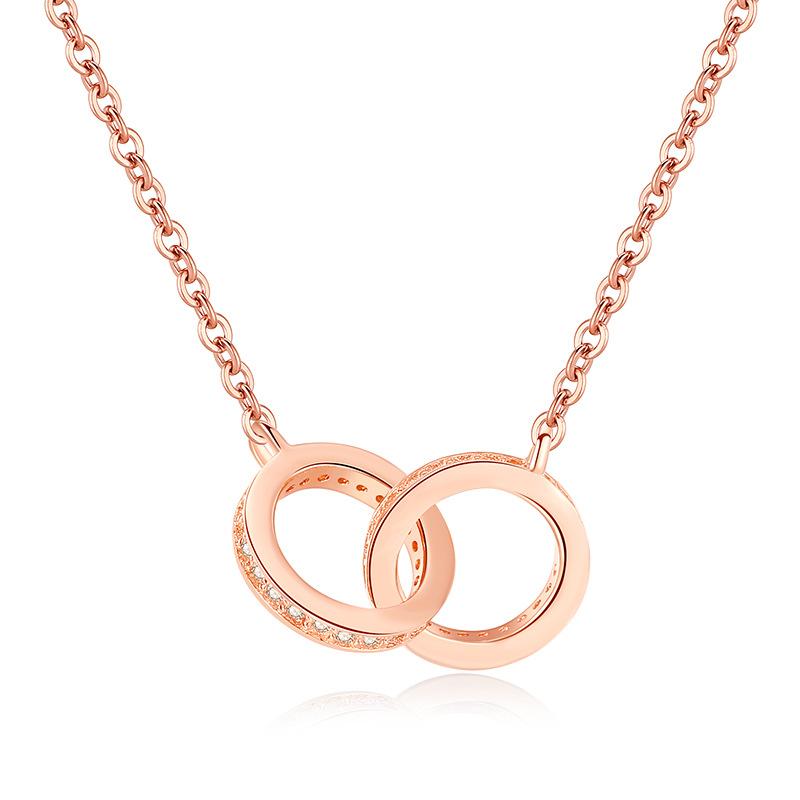 

Двойное кольцо, двойное круглое ожерелье для женщин, модная темпераментная цепочка на ключицу, цепочка на шею